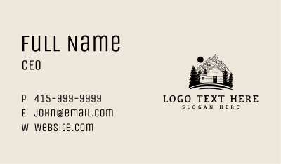 Outdoor Mountain Cabin Business Card Image Preview