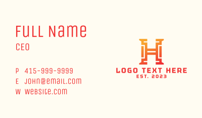 Insurance Company Letter H Business Card Image Preview