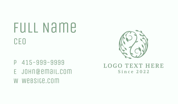 Eco Yin Yang Wellness Business Card Design Image Preview