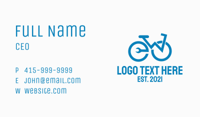 Blue Bike Repair  Business Card Image Preview