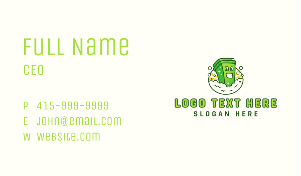 Trash Bin Bubble Character Business Card Design Image Preview