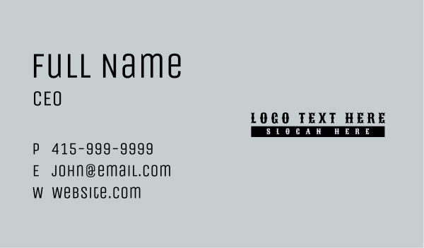 Punk Classic Wordmark Business Card Design Image Preview