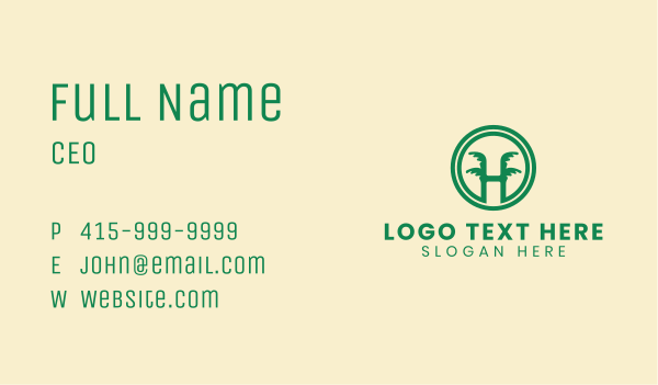 Tropical Letter H Business Card Design Image Preview