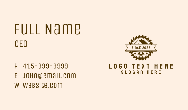 Brown House Carpentry Business Card Design Image Preview