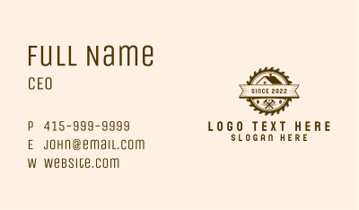 Brown House Carpentry Business Card Image Preview