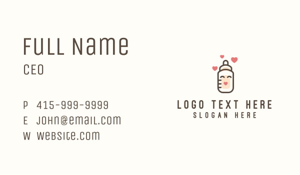Milk Bottle Baby Care Business Card Design Image Preview