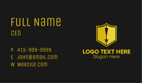 Shield Exclamation Star Business Card Design Image Preview