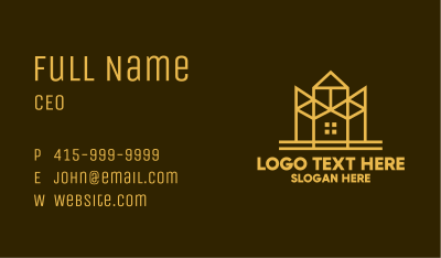 Minimalist Golden Mansion Business Card Image Preview