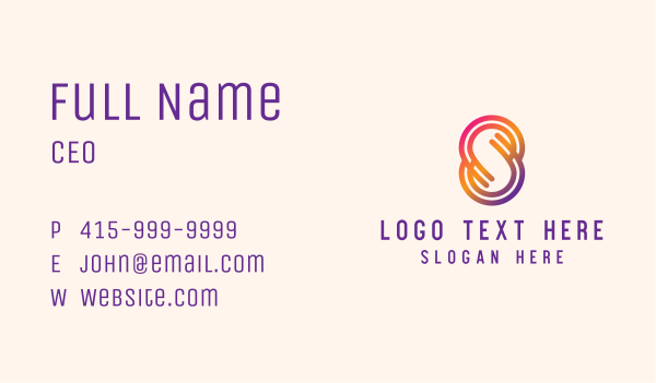 Colorful Tech Letter S  Business Card Design Image Preview