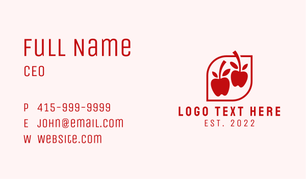 Red Apple Fruit Stand Business Card Design Image Preview