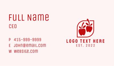 Red Apple Fruit Stand Business Card Image Preview