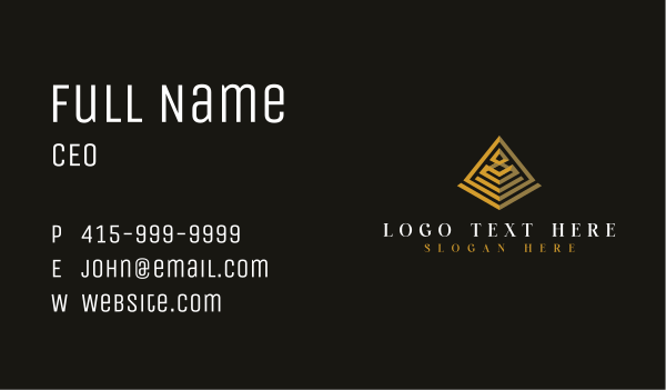 Real Estate Pyramid Triangle Business Card Design Image Preview