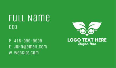 Wise Leaf Owl  Business Card Image Preview