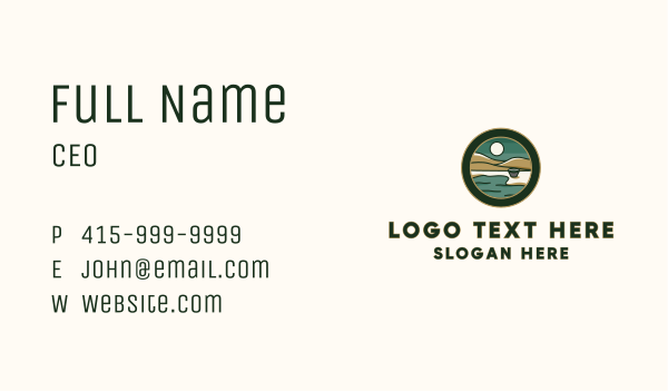 Valley Lakeside Badge Business Card Design Image Preview
