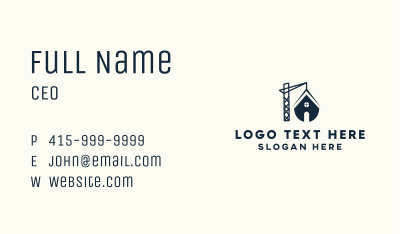 House Demolition Crane Business Card Image Preview