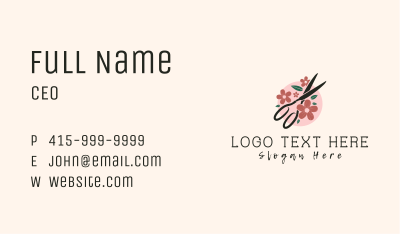 Flower Tailoring Scissor Business Card Image Preview