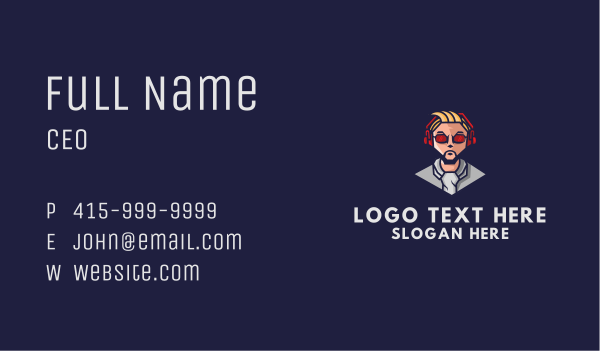 Cool Gamer Guy Business Card Design Image Preview