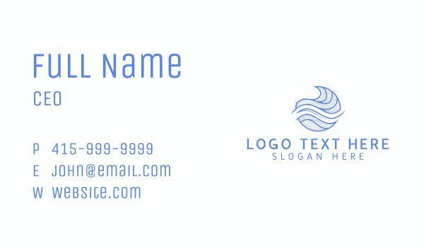 Blue Wave Lines  Business Card Design Image Preview