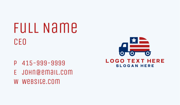 American Trailer Truck Business Card Design Image Preview