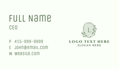 Watercolor Wreath Lettermark Business Card Image Preview