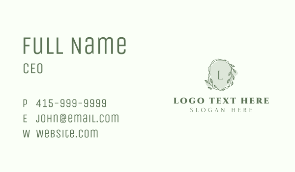 Watercolor Wreath Lettermark Business Card Design Image Preview