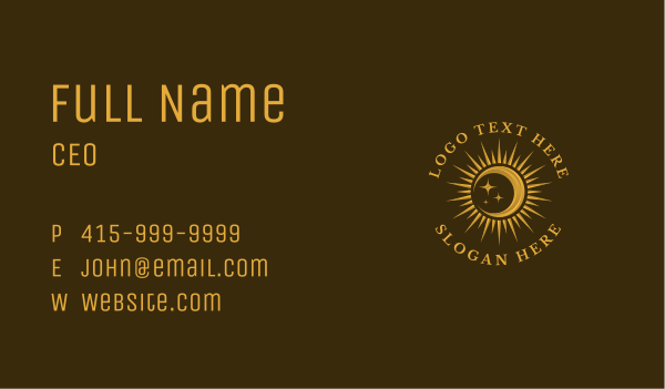 Astral Gold Moon Business Card Design Image Preview