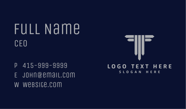 Professional Firm Letter T  Business Card Design Image Preview
