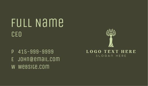 Natural Woman Tree  Business Card Design Image Preview