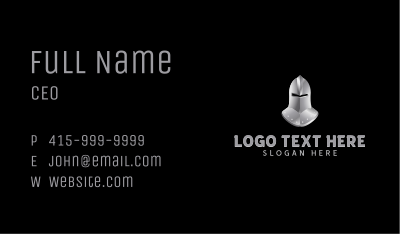 Chrome Knight Helmet Business Card Image Preview