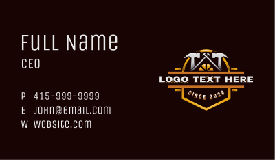 Hammer Roofing Carpentry Business Card Image Preview