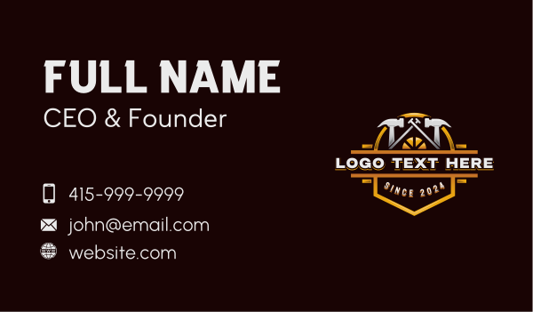 Hammer Roofing Carpentry Business Card Design