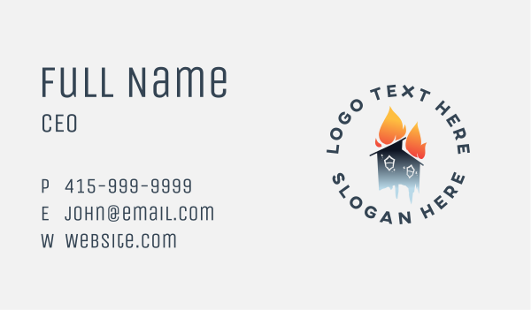 Flame Ice House Business Card Design Image Preview