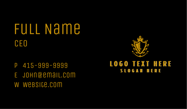 Royal Crown Shield Business Card Design Image Preview