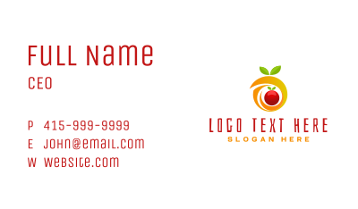 Orange Fruit Letter O Business Card Image Preview