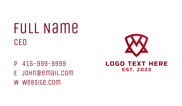 Abstract Shield Triangle Business Card Design Image Preview
