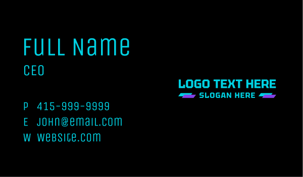 Cyber Futuristic Wordmark Business Card Design Image Preview