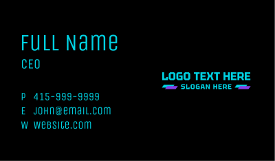 Cyber Futuristic Wordmark Business Card Image Preview