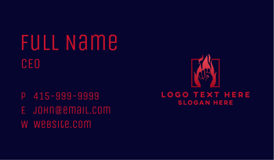 Fiery Punch Fist Business Card Image Preview