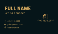 Feather Quill Signature Business Card Design