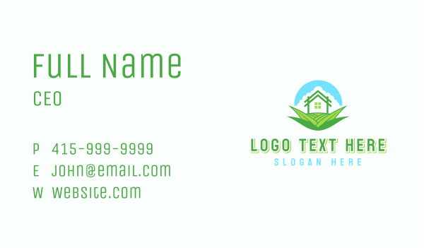 House Yard Grass Landscaping Business Card Design Image Preview