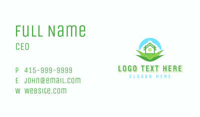 House Yard Grass Landscaping Business Card Image Preview