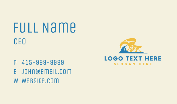 Tropical Summer Plane Travel Business Card Design Image Preview