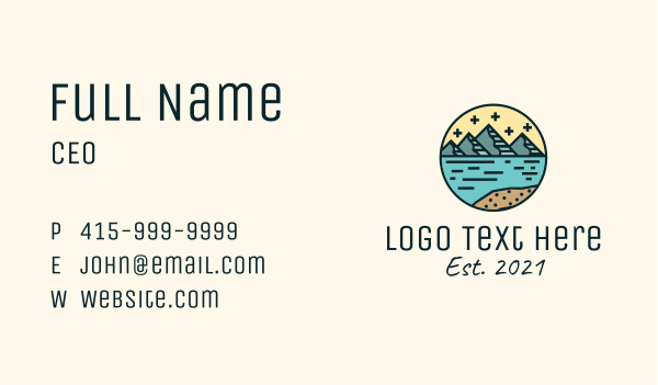 Circle Mountain Adventure  Business Card Design Image Preview