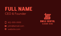 Red Number 5 Stroke Business Card Image Preview