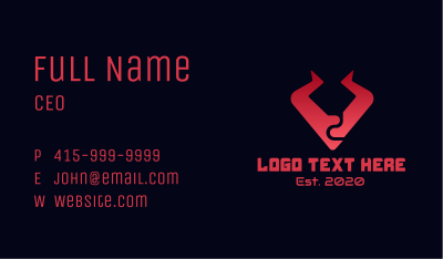Abstract Red Bull Horns Business Card