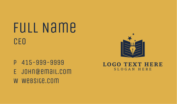 Educational Writer Book  Business Card Design Image Preview