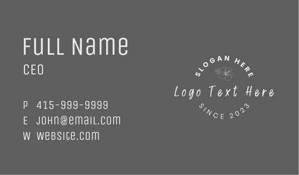 Handwritten Flower Wordmark Business Card Design Image Preview
