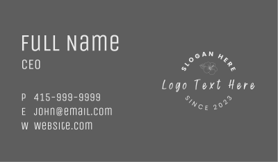 Handwritten Flower Wordmark Business Card Image Preview