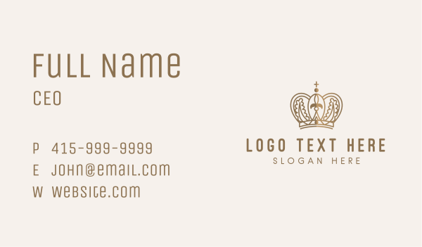 Gold Royal Monarchy Crown Business Card Design Image Preview