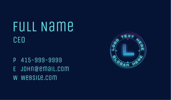 Neon Esport Lettermark Business Card Design Image Preview